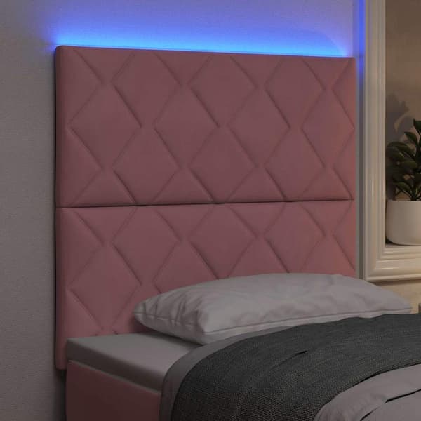 vidaXL LED huvuddyna Rosa 90 cm Sammet