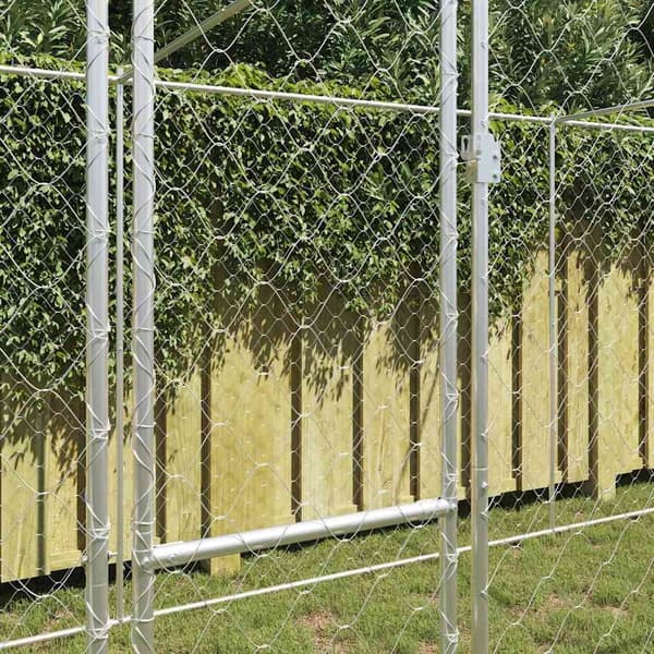 vidaXL Hundbur silver 600 x 200 x 200 cm Galvaniserat Stål