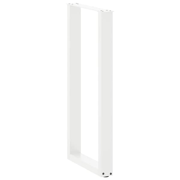 vidaXL Soffbordsben U-formade 2 st vit 50x(100-101) cm stål