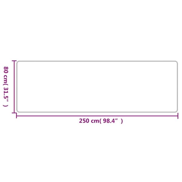 vidaXL Teppeløper sisal-utseende antrasitt 80x250 cm