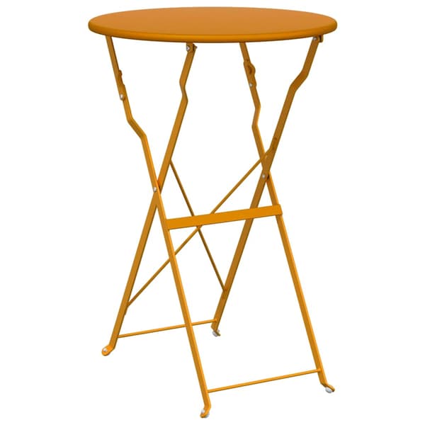 vidaXL Sammenleggbart Bistrosett 3 pcs Sennepsgul Stål