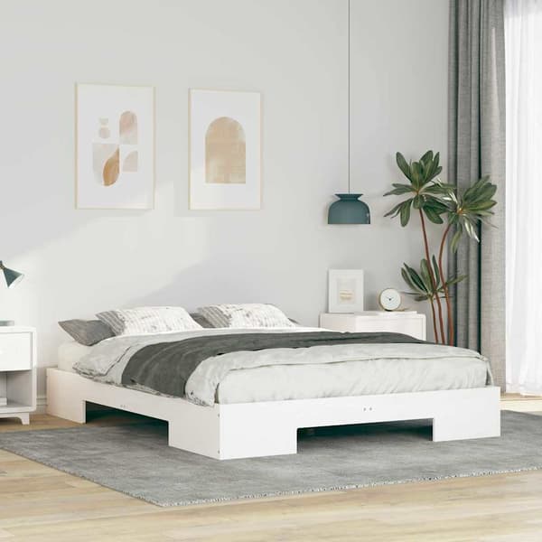 vidaXL Sengestamme Hvit 150 x 200 cm