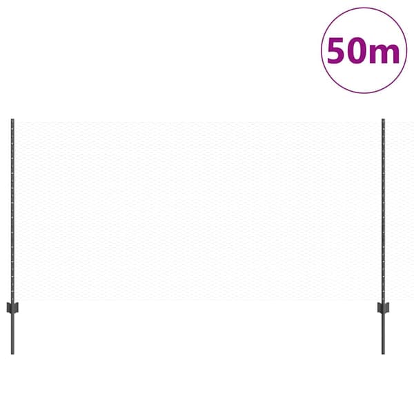 vidaXL Gjerde med innlegg. Grå 1.2 x 50 m Stål