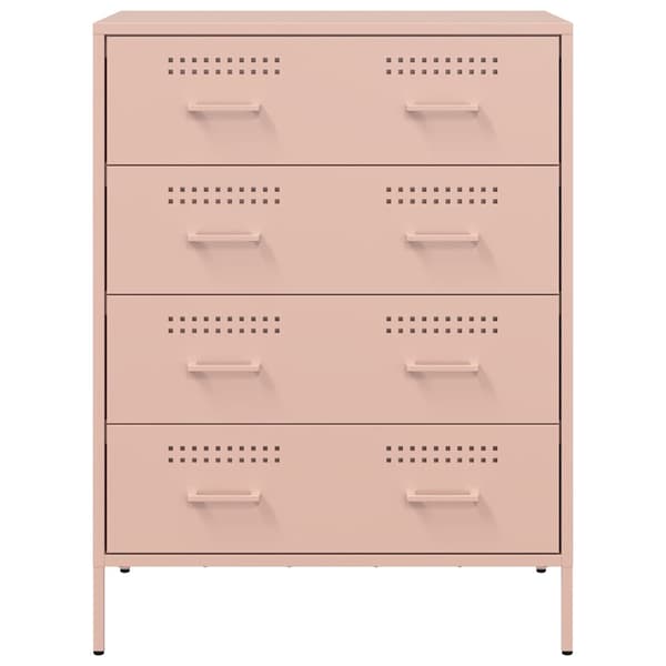 vidaXL Skänk rosa 68x39x89 cm stål