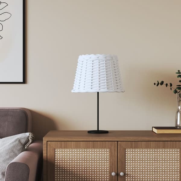 vidaXL Lampskärm vit Ø30x20 cm korgmaterial