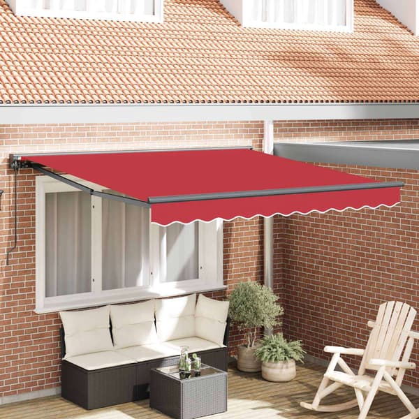 vidaXL Markisram Röd 300 x 250 cm Polyester med PU-beläggning