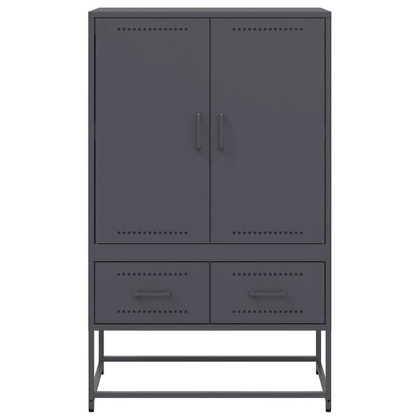 vidaXL Highboard antrasitt 68x39x111,5 cm stål