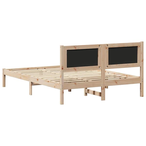 vidaXL Sängram med Vadderad Sänggavel Mörkgrå 135 x 190 cm