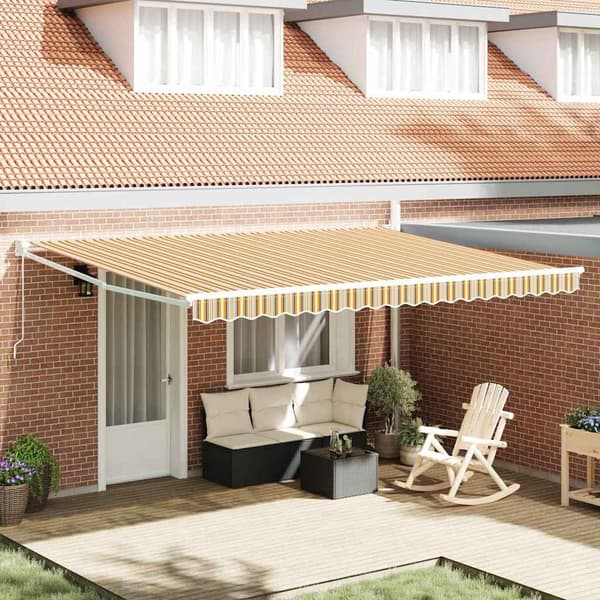 vidaXL Utfällbar markis Flerfärgsdesign 450 × 300 cm