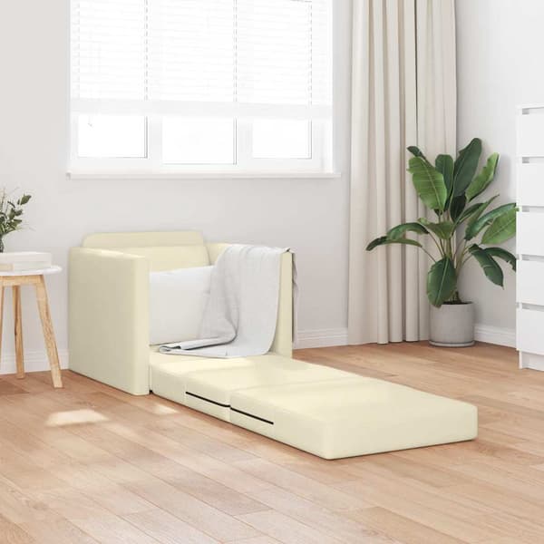 vidaXL Soffsäng 60cm Kräm Konstläder