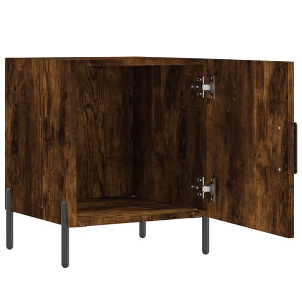 vidaXL Nattbord røkt eik 40x40x50 cm konstruert tre