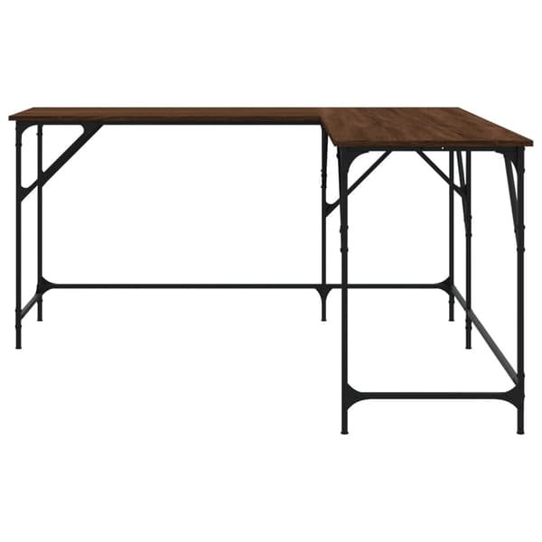 vidaXL Skrivebord brun eik 149x149x75 cm konstruert tre