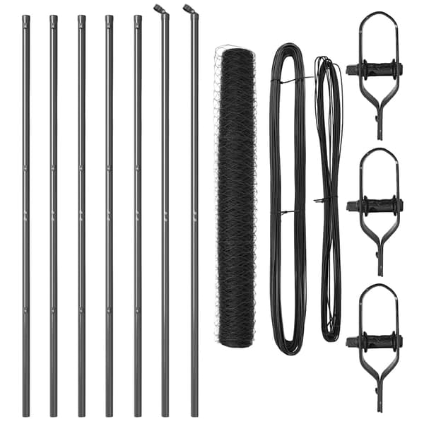 vidaXL Gjerdepåle Grå 10 x 1 m (36 mm mesh) Stål og PVC