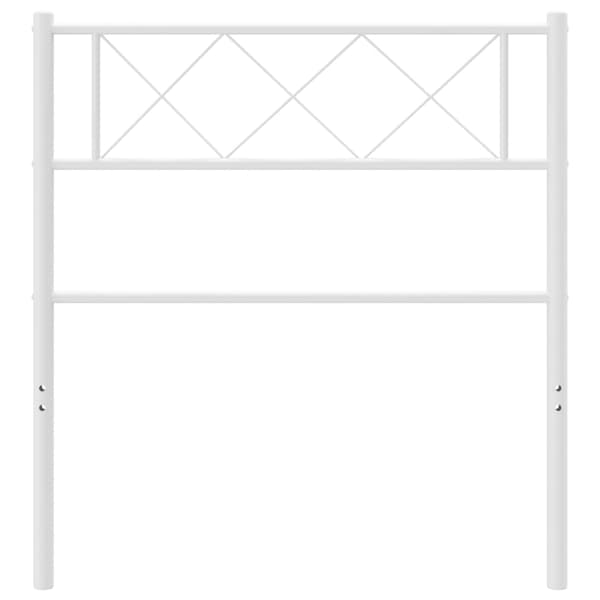vidaXL Sengegavl i metall hvit 100 cm