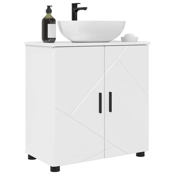 vidaXL Badrumsskåp med förvaring Högglans vit 61 x 35 x 64 cm
