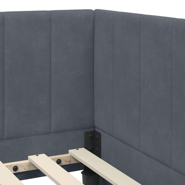 vidaXL Hörnram Mörkgrå 100 x 200 cm Sammet