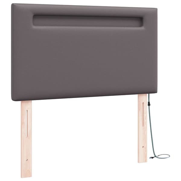 vidaXL LED huvuddyna Grå 90 cm Konstläder