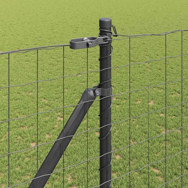 vidaXL Gjerde med stolpe Grå 1,5 x 10 m Stål