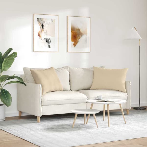 vidaXL Soffkuddar 2 st Kräm 70 x 50 cm tyg
