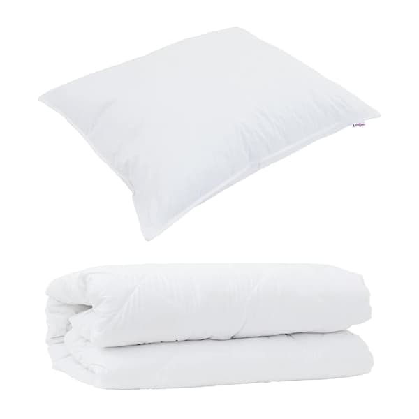 vidaXL Täckeset med kudde 2 pcs Vit Mikrofiber