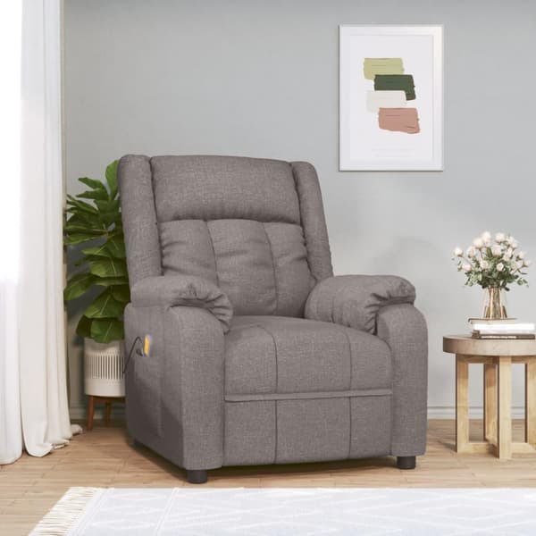 vidaXL Massagefåtölj taupe tyg