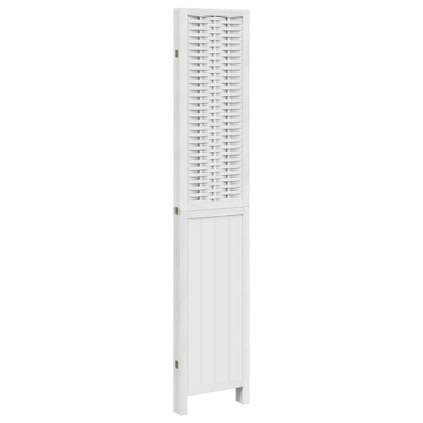 vidaXL Romdeler 4 paneler hvit heltre keisertre