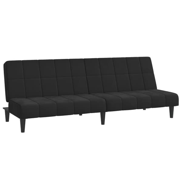 vidaXL Bäddsoffa 2-sits svart sammet