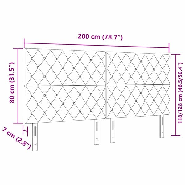 vidaXL Huvudgavel Mörkgrön 200 cm Sammet