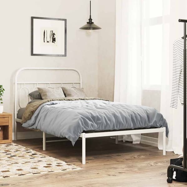 vidaXL Ersättningsgavel metall vit 100 cm