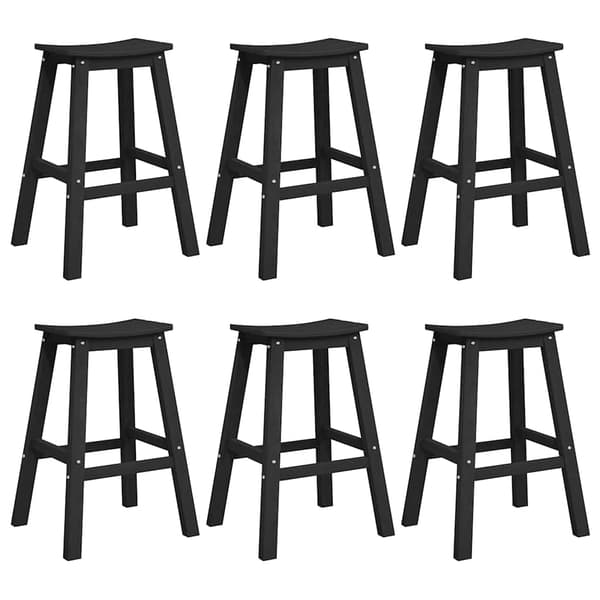 vidaXL Trädgårds Bar Set 6 pcs Svart HDPE