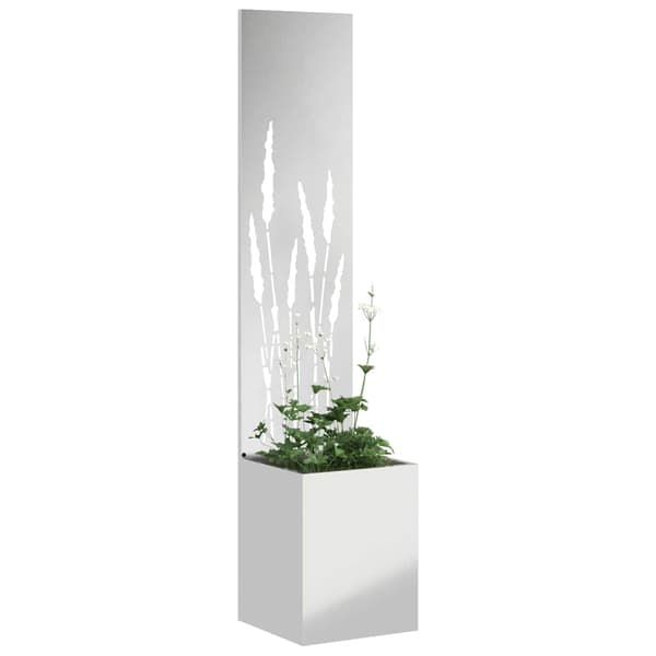vidaXL Trädgårds integritetsskärm Silver 32 x 140 cm Galvaniserat stål