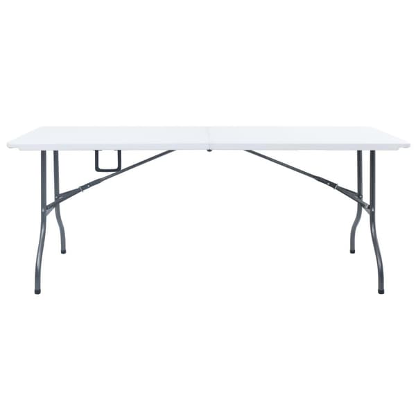 vidaXL Hopfällbart trädgårdsbord vit 180x72x72 cm HDPE