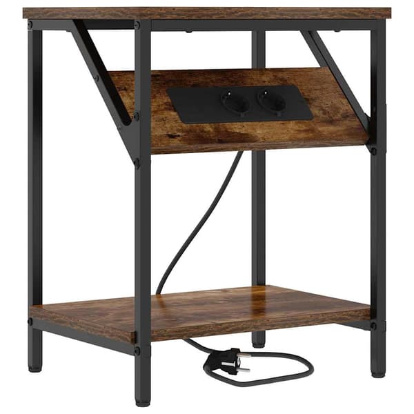 vidaXL Nattbordskap 2 pcs Røkt eik 38 x 30 x 48 cm Konstruert tre