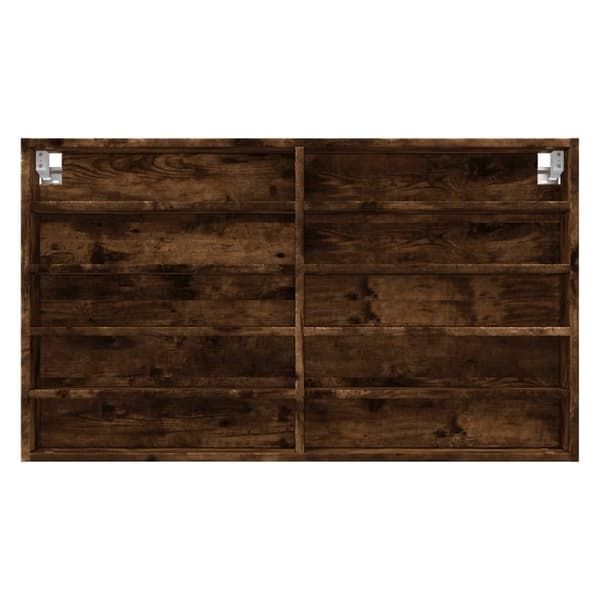 vidaXL Vitrineskap røkt eik 100x15x58 cm konstruert tre