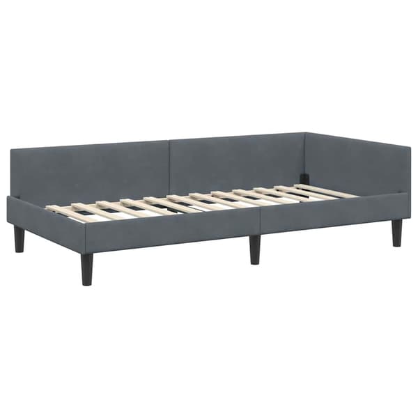 vidaXL Sängram Mörkgrå 100 x 200 cm Sammet och konstruerat trä