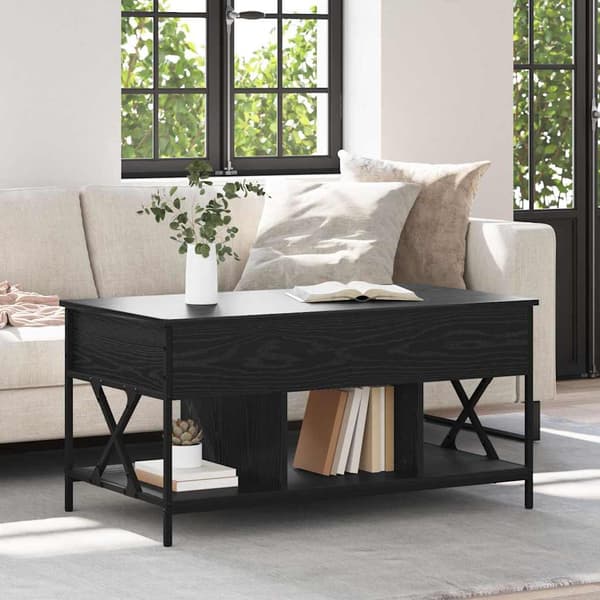vidaXL Kaffebord Svart Eik 100 x 55 x 48,5 cm Konstruert tre