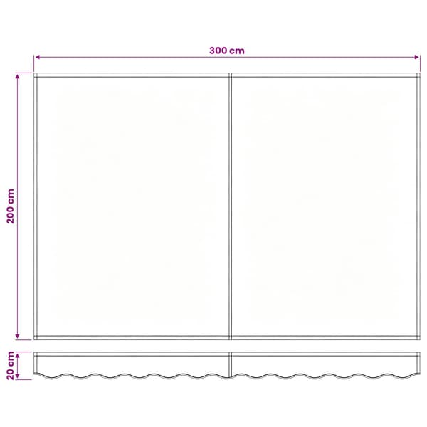 vidaXL Reserveduk til markise Gul og hvit 3 x 2 m Polyester
