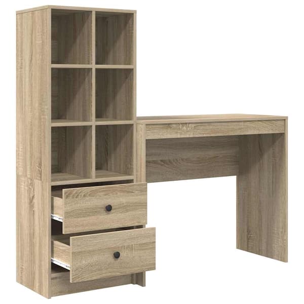 vidaXL Skrivebord med lagring 2 pcs Sonoma eik 90 x 40 x 76 cm