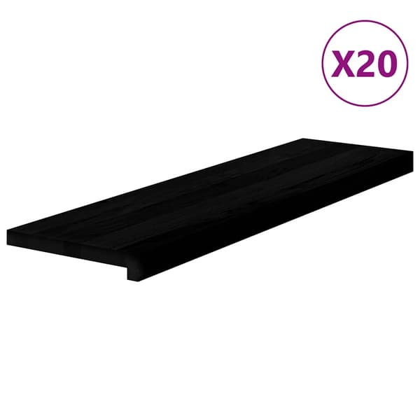 vidaXL Trappetrinn 20 stk mørkebrun 90x25x2 cm heltre eik