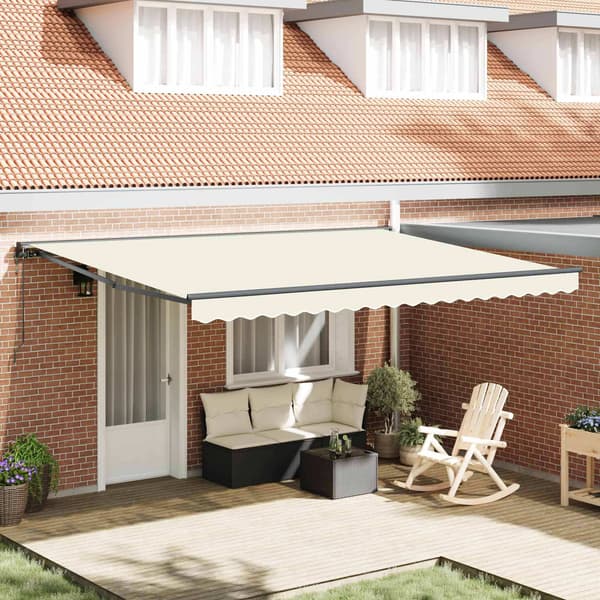 vidaXL Markiseramme Krem 450 × 300 cm Polyester med PU-belegg