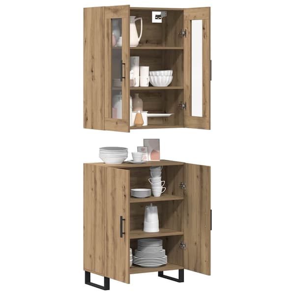 vidaXL Skåp 2 pcs artisan ek Konstruerat trä