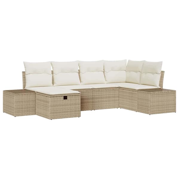 vidaXL Soffset med kudde 6 pcs konstrotting