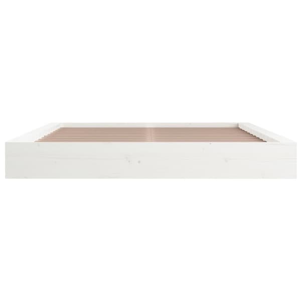 vidaXL Sängram massivt trä 150x200 cm vit