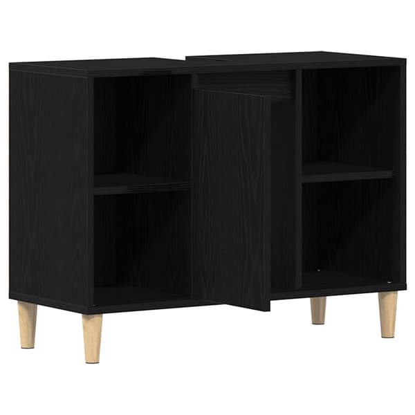 vidaXL Vaskskap svart eik 80x33x60 cm konstruert tre