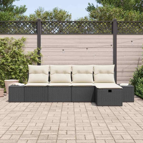 vidaXL Soffset med kudde 5 pcs konstrotting