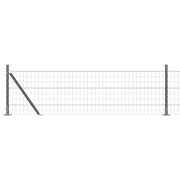 vidaXL Gjerde med stolpe Grå 0,4 x 50 m Stål og PVC