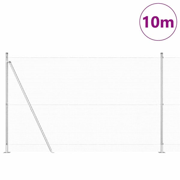 vidaXL Gjerde med innlegg. sølv 1.6 x 10 m Stål