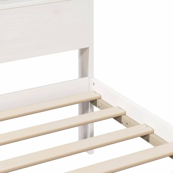 vidaXL Sengestamme med hodegjerde Hvit 75 x 190 cm Konstruert tre