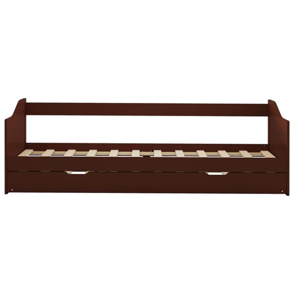 vidaXL Bäddsoffa ram furu mörkbrun 90x200 cm