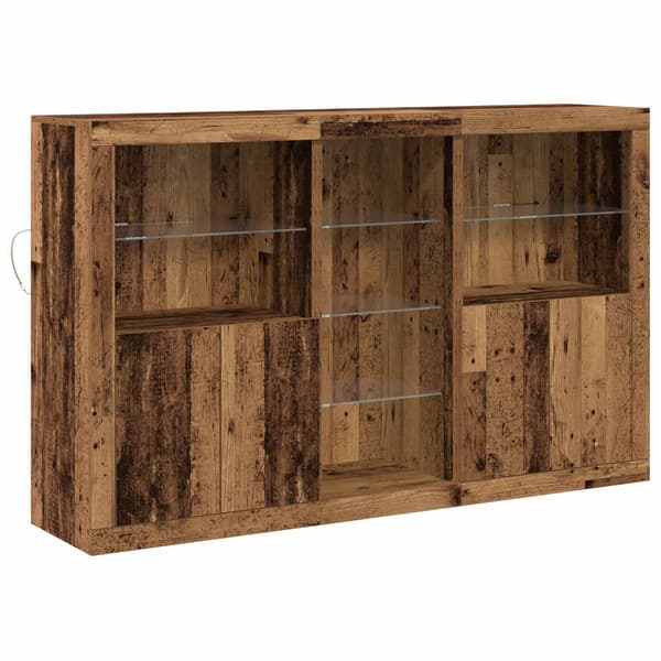 vidaXL LED sideboard Gammelt tre 162 x 37 x 100 cm Konstruert tre